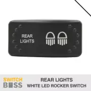 Rear Lights LASER ETCHED Horizontal Rocker Switch White LED 12v 24v On-Off