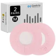 Geekria 2 Pairs Washable Headphone Covers (Size M / Pink)