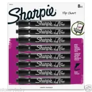 New 8 PACK Sharpie Flip Chart Marker Bullet Tip Black SAN1760445 LOW Odor! DEAL