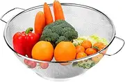 Metal Colander | Fine Mesh Fruit Washing Kitchen Colander with Handles - Heat Resistant Sink Colander Strainer Basket for Berry, Pasta, Spaghetti