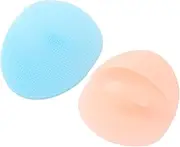 OATIPHO 2pcs Silicone Face Wash Brush Massager Pad Gentle Cleansing Tool Non-slip Grip Suitable for Ages Rosy