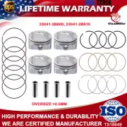 Oversize +0.50MM Piston & Rings Kit for Hyundai Kia Accent Rio 1.6L DOHC 2012-16 (for: Hyundai)