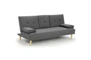 Sarantino Linen Fabric Sofa Bed Lounge Couch Futon - Dark Grey