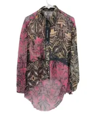 One Teaspoon Womens Multicolor Prismatic Kaleidoscope Lunar Shirt Size XS $260
