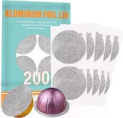 CAPMESSO Aluminum Foils Lids to Reuse Vertuoline Capsules Coffee Pods Compatible with Nespresso VertuoLine Machine 63mm(200/package)