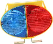 Hohopeti Solar Roadside Warning Light Dual Sided Barricade LED Solar Powered Traffic Signal for Construction Sites Easy Installation