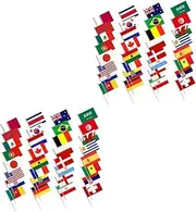 Kisangel 2sets England Banner Flag Small Flags on Stick National Hand Held Flags for Sports Events 32pcs*2
