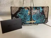 NWT BRAHMIN ADY BIRD OF PARADISE FRONTERA WALLET WITH ITALIAN SNAKE PRINT