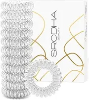 SRODHA Beauty Spiral Hair Bands | 12 Piece Pack Plastic Cord Hair Ties | Strong Hold Waterproof | Invisible Hairbands No Damage Bobbles for Women Girls | Thick Thin Straight (Clear)