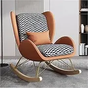 CADYNN Indoor Glider Rocker Chair Accent Rocking Chairs Upholstered Living Room Sofa Chairs Bedroom Comfy Recliner(Orange)