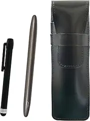 ASB-ALB-TK12-H Slim Cow Leather Pen Case Black Metal Touch Stick Black and Brass Dacapo Streamline Ballpoint Pen Set Gray Axis