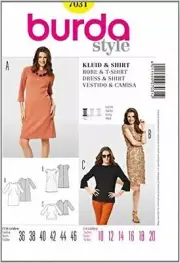 Burda Sewing Pattern 7031 Misses Dress & T-Shirt Size 10-20 Uncut