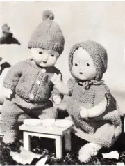BOY & GIRL 6 pieces for 11" doll - COPY doll knitting pattern