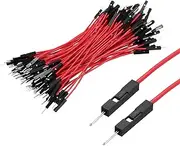 uxcell Male to Male 1Pin Breadboard Jumper Wire 2.54mm Pitch Ribbon Cable 10cm Long Electronics Breadboard Ribbon Cables for Breadboard Electronic Projects Pack of 100,Red