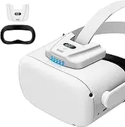 NVNV VR Fan for Oculus Quest 2,Anti-fogging Air Circulation Cooler Fan with Facial Interface,Sweat-Proof Face Cover,VR Accessories for Quest 2, Suitable for Fitness,Workout & Intense VR Games,White