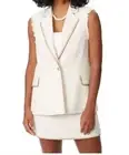 Sam Edelman Frankie Fringe-Trimmed Sleeveless Blazer