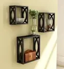 Decorative Wall Mounted Wooden Cube Shelves Rack for Home Living Room Decor 3Pc