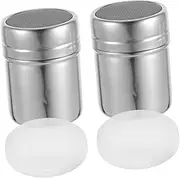 BESTOYARD Baking Essential: 2-piece Stainless Steel Sugar Sifter Dispenser Mesh Lid for Fine Sugar Flour Dusting
