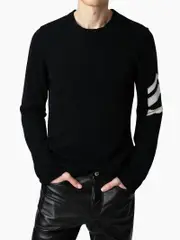 Zadig Voltaire Kennedy Arrow Cashmere Sweater in Black