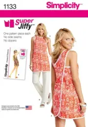 Simplicity 1133 EASY Wrap Dress Coverup & No Side Seam Pant Mini Smock Pattern