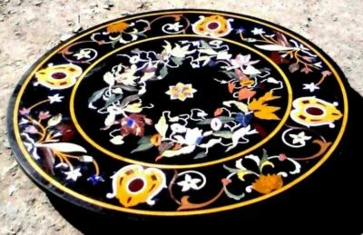 30'' Marble Table Top Dining Coffee Side Pietradura Inlay Handicraft Work