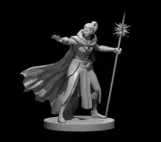 Elf Female Druid V6 Circle Stars Adventurer NPC 28mm Scale DND D&D Tabletop Mini
