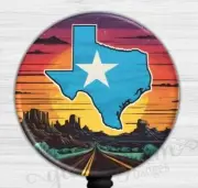 Texas Retractable Badge Holder, Western Theme Badge Reel 6624