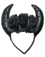 Black Devil Horns With Roses
