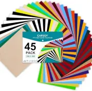 45 Pcs HTV Heat Transfer Vinyl Bundle Sheet 12x10 Iron on Vinyl for DIY T-Shirts
