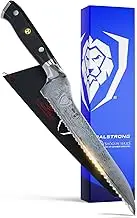 DALSTRONG Serrated Offset Bread and Deli Knife - 8" (20 cm) - Shogun Series - AUS-10V Japanese Super Steel - Vacuum Treated - Sheath Included