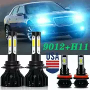 For Chrysler 300 2011-2014 200 2013-15 9012 LED Headlight Kit+H11 Fog Light Bulb (for: Chrysler)