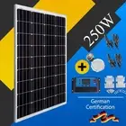 12V 250W Solar Panel Kit Home Generator Camping Battery Charger Mono Regulator