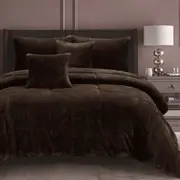 Ramesses Waffle Fleece Mocha 3 Pcs Comforter Set