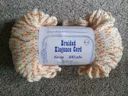 Cream & Orange 6mm Braided Elegance Macrame Craft Cord 100 Yards Vintage New