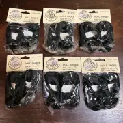 Imsco World of Dolls Black Doll Shoes 2-3/4” X 1 3/8” NOS Vintage Lot of 6