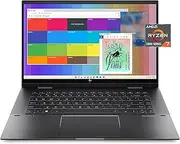 HP Envy 2-in-1 Laptop 2022, 15.6 inch FHD Touchscreen, 8-Core AMD Ryzen 7 5825U, Radeon Graphics, 16GB DDR4 1TB NVMe SSD, WI-FI 6, Windows 10 Pro, Fingerprint, Backlit Keyboard, COU 32GB USB Drive