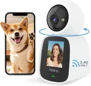 2-Way Video Calling Camera, One Click Call 2K Security Camera Indoor, 360° Pan