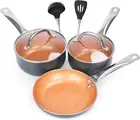 7 Piece Cookware Set Pots and Pans Set Ultra Nonstick, Pre-Assembled with Cera
