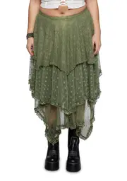 [Current Mood] Plus Ethereal Woodlands Maxi Skirt - Green
