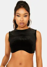 Play Rough Velvet Crop Top