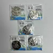 5x Pokemon World Championships 2024 Pikachu Coin Honolulu / Factory Sealed
