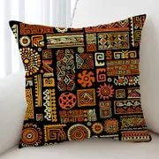 Aztec Native American Symbols Cushion Cover