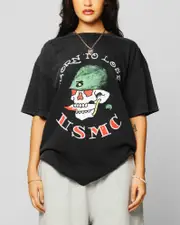 [ED HARDY] Ed Hardy Born To Lose T-shirt Black Acidwash - Size XS XS Black Acidwash