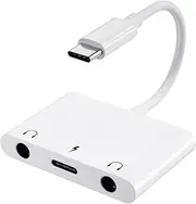 USB C to 3.5mm Headphone Jack Adapter, Type C to 3.5mm Audio Stereo, for iPad Pro Google Pixel 2/2XL/3/3XL HTC U11 MacBook, Auxiliary Jack Dongle 24-Bit/96kHz HiFi Cable, DAC chip Cable