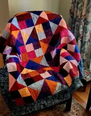 Homemade Quilt 52" x 68" BLAST OF COLORS Alter Ego pattern