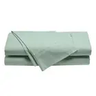 Bianca Heston Cotton Percale Flat Fitted Sheet Set Sage Green King Single