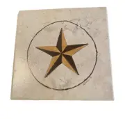 Ceramic Tile Trivet Hand Painted Texas Star Signed Diana Not Just Canvas 2015