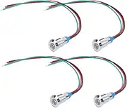 LED Indicator Light Signal 2 Color Waterproof Metal 8mm Industrial Components (Red Green)