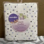 Babies R Us Comfy Jersey Knit Baby Crib Sheet - White Blue Stars 100% cotton