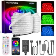 Novostella 105ft (52.5x2) Smart LED Outdoor Rope Light, Music Sync RGB Strip ...